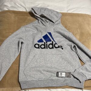 adidas Gray and Blue Kids Hoodie